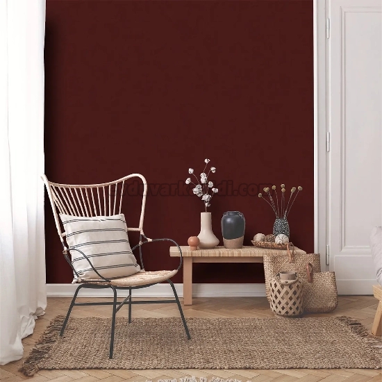 Duka Motto Linen Bordo Modern Düz Desenli 28333-12 Duvar Kağıdı 10.60 M²