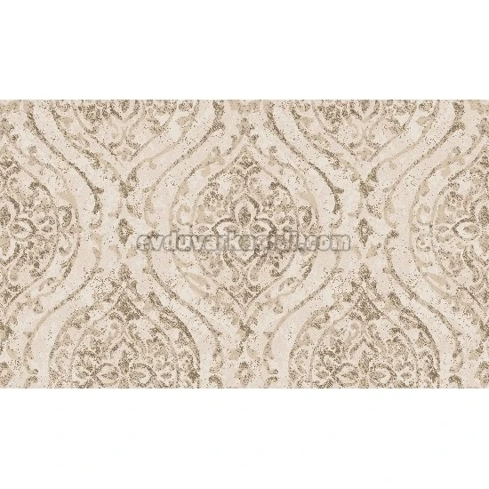 Gmz Vav Collection Kum Beji Kahve Eskitme Damask Desenli 42325-3 Duvar Kağıdı16.50 M²