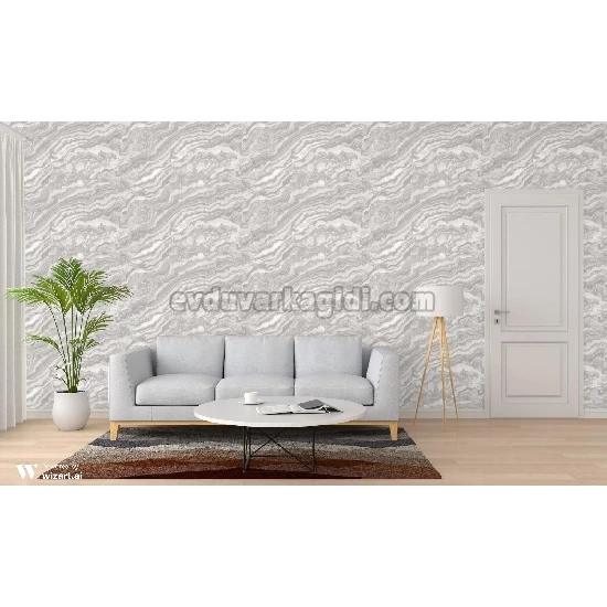 Adawall Roka Beyaz Gri Taş Mermer Desenli 23102-2 Duvar Kağıdı 16.50 M²