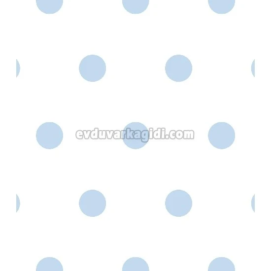 Milky Baby Mavi Beyaz Puantiye Desenli Bebek Odası 407-2 Duvar Kağıdı