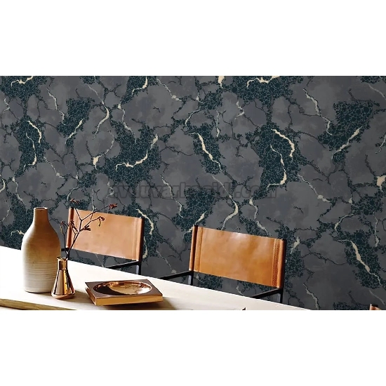 Decowall Tudor Koyu Gri Soyut Taş Mermer Desenli 3502-01 Duvar Kağıdı 16.50 M²