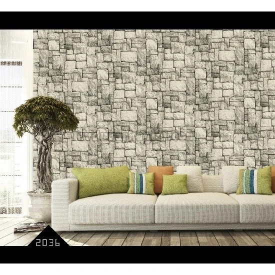 Wall212 3d Single 3 Boyutlu Gri Yığma Taş Desenli 2036 Duvar Kağıdı 5 M²