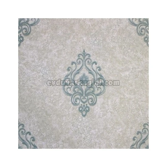 Golden Forever Bej Gri Mavi Damask Desenli 19184 Duvar Kağıdı 5 M²