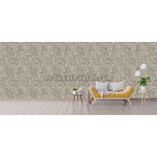 Bella Wallcoverings Kahverengi Eskitme Zemin Gold Motif Desenli YG32404 Duvar Kağıdı 16.50 M²