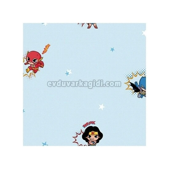 Adawall Ada Kids Açık Mavi Wonder Woman Karekter Desenli 8912-1 Duvar Kağıdı 10 M²