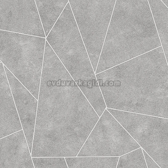 Duka Lifestyle Gri Zemin Üstüne Açık Gri Geometrik Çizgi Desenli 23130-2 Duvar Kağıdı 10.60 M²