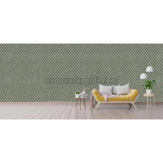 Decowall Armani Yeşil Gold Retro Geometrik Baklava Desenli 3009-04 Duvar Kağıdı 16.50 M²