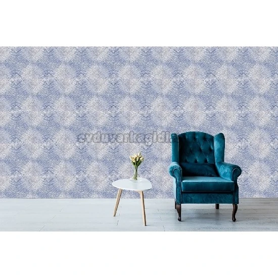 Bella Wallcoverings Mavi Gri Soyut Geometrik Ahşap Desenli YG30705 Duvar Kağıdı 16.50 M²