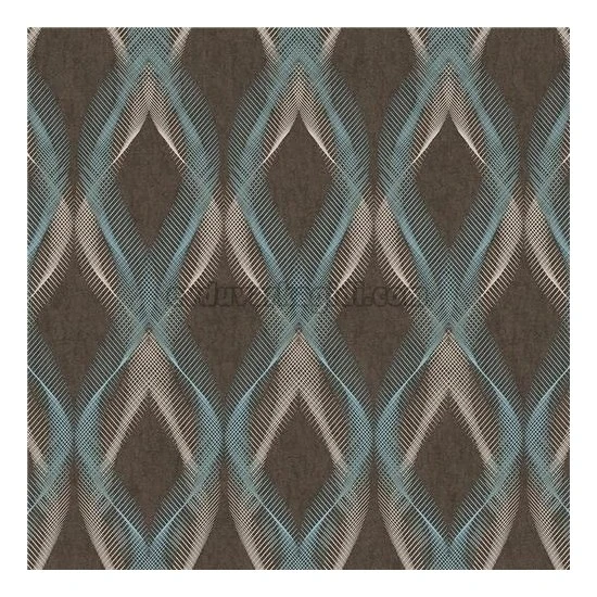 Duka Lifestyle Kahverengi Zemin Üstüne Bej Mavi Geometrik Modern Desen 23940-3 Duvar Kağıdı 10.60 M²