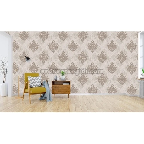 Gmz Vav Collection Vizon Kahve Damask Desenli 42300-2 Duvar Kağıdı 16.50 M²