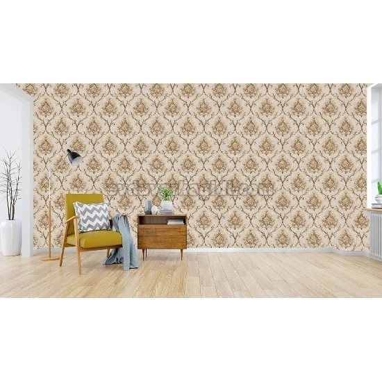 Duka Sawoy Bej Gold Damask Desenli 17444-2 Duvar Kağıdı 10.00 M²