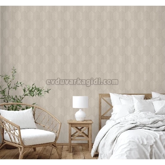 Adawall Vera Koyu Krem Modern Geometrik Desenli 1501-3 Duvar Kağıdı 16.50 M²