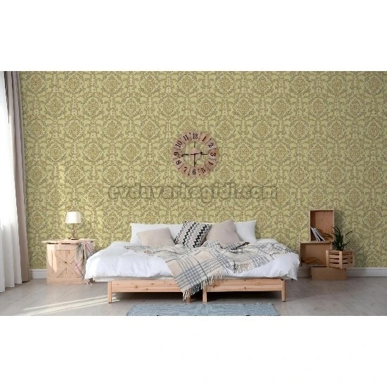 Adawall Rumi Sarı Altın Motifli Damask Desenli 6802-3 Duvar Kağıdı 10.60 M²