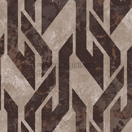 Duka By Hakan Akkaya Açık Kahverengi Zemin Koyu Kahve Bakır Geometrik Desenli 20195-3 Duvar Kağıdı 10.60 M²