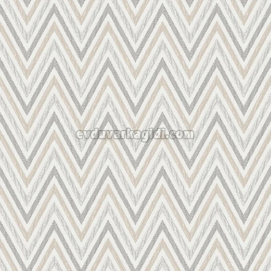 Adawall Vera Krem Açık Gri Modern Zigzag Desenli 1509-3 Duvar Kağıdı 16.50 M²