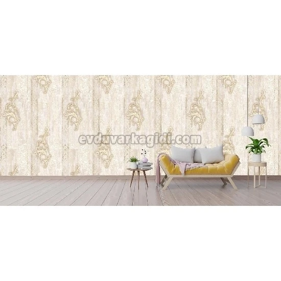 A'la Venda Krem Gold Modern Retro Desenli DL11402 Duvar Kağıdı 16.50 M²