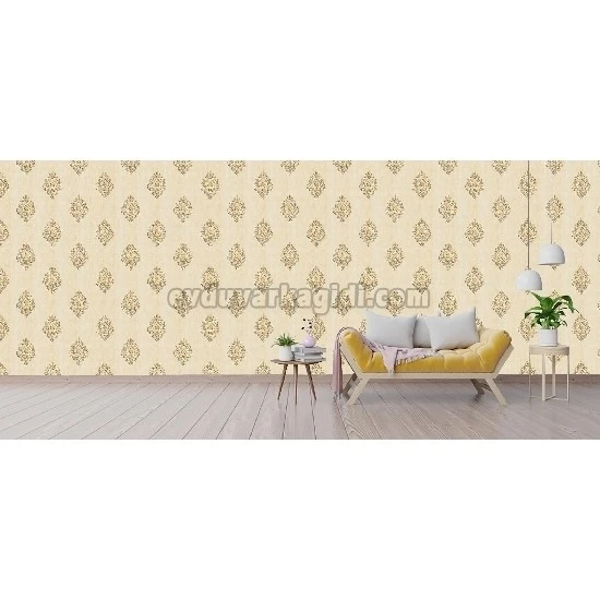 Ottoman Wallcoverings Pudra Gold Damask Desenli A0022 Duvar Kağıdı 16.50 M²