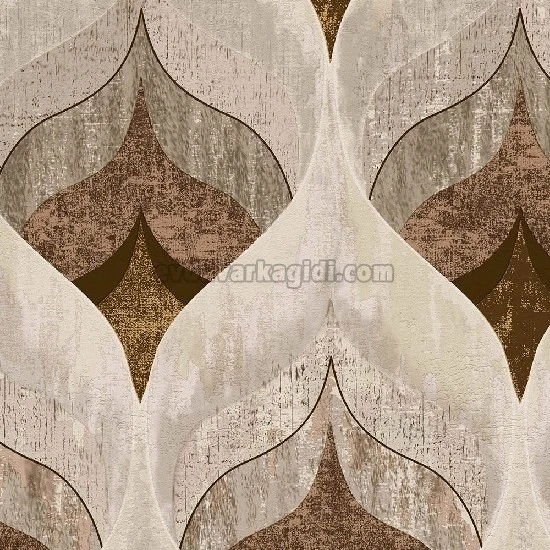 Duka By Hakan Akkaya 3d Efektli Krem Zemin Bakır Gold Motif Geometrik Desenli 20191-1 Duvar Kağıdı 10.60 M²