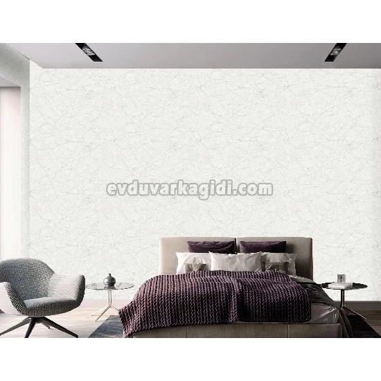 Adawall Roka Beyaz Gümüş Asimetrik Çizgi Desenli 23107-1 Duvar Kağıdı 16.50 M²