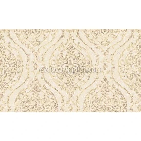 Gmz Vav Collection Krem Bej Mor Eskitme Damask Desenli 42325-1 Duvar Kağıdı16.50 M²