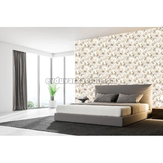 Bella Wallcoverings Bej Kahve Yeşil Çicek Desenli RS75503 Duvar Kağıdı 16.50 M²