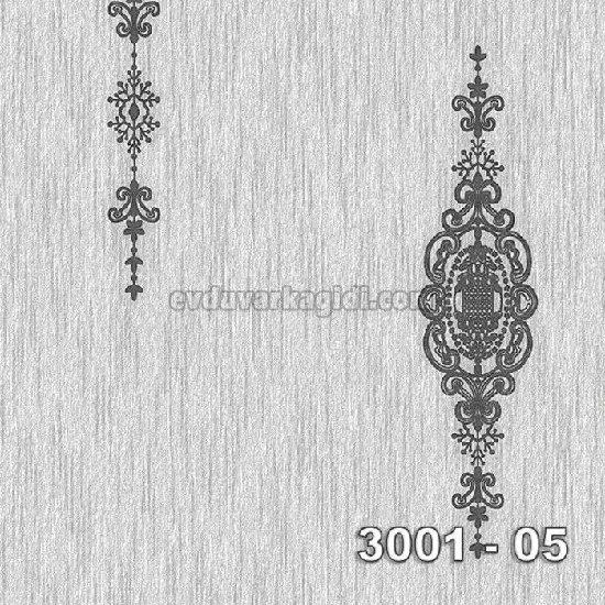 Decowall Armani Gri Siyah Damask Desenli 3001-05 Duvar Kağıdı 16.50 M²