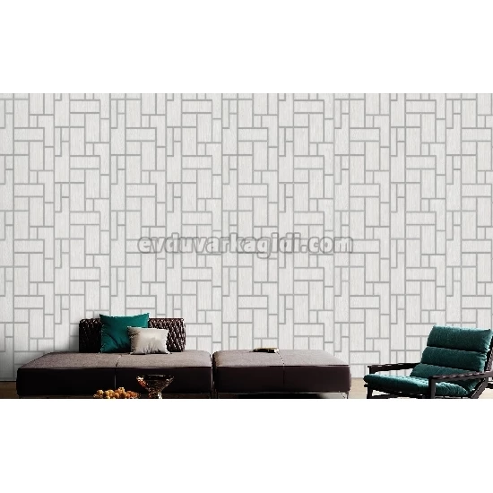 Adawall Roka Açık Gri Geometrik Desenli 23108-1 Duvar Kağıdı 16.50 M²