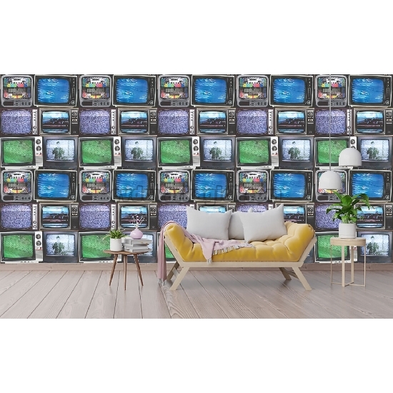 Ugepa (fransız) Kaleidoscope Pop Art 3 Boyutlu Antika Tv Desenli 86301 Duvar Kağıdı 5 M²