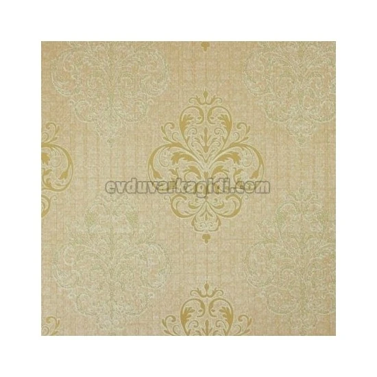 Golden Flamingo Geometrik Zemin Üstüne Altın Damask Desenli 17221 Duvar Kağıdı 5 M²