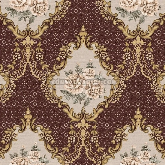 Duka Sawoy Retro Bordo Gold Bej Gül Desenli 17174-4 Duvar Kağıdı 10.00 M²