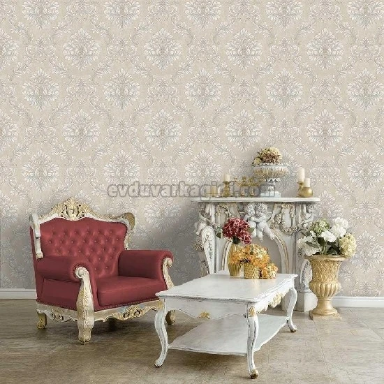 Duka Novelty Yeşil Krem Modern Damask Desenli 11151-3 Duvar Kağıdı 16.50 M²