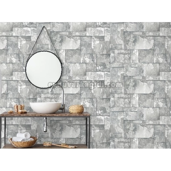 Adawall Roka 3d Gri Kesme Taş Desenli 23106-1 Duvar Kağıdı 16.50 M²