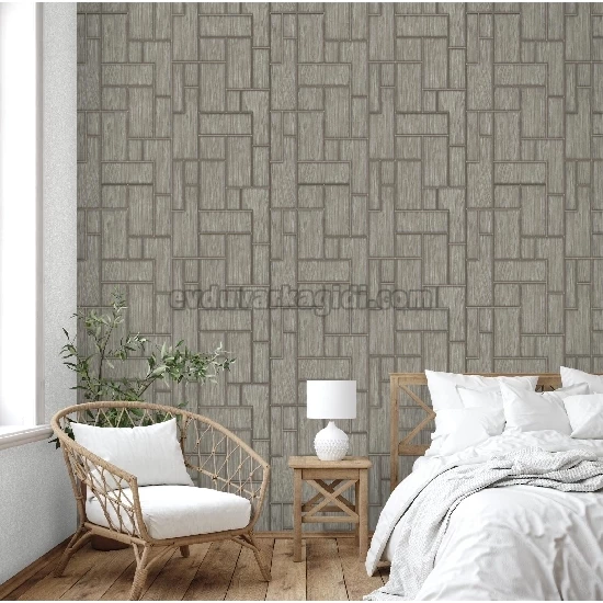 Adawall Roka Koyu Gri Geometrik Desenli 23108-4 Duvar Kağıdı 16.50 M²