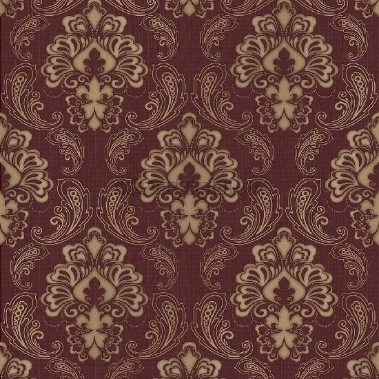 Duka Legend Bordo Zemin Gold Motifli Damask Desenli 81152-5 Duvar Kağıdı 16.50 M²