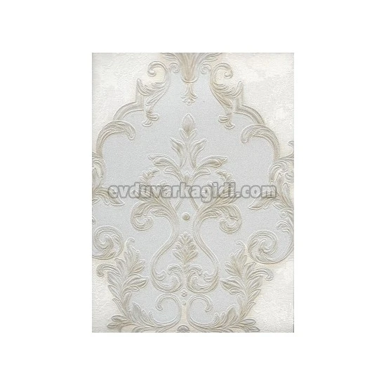 Livart Cashmir Beyaz Gri Damask Desenli 100-2 Duvar Kağıdı 16.50 M²