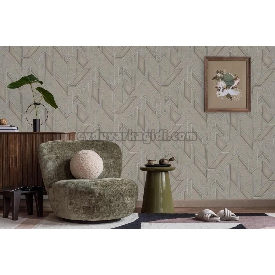 Adawall Icon Gri Bej Modern Minimal Geometrik Desenli 24113-5 Duvar Kağıdı 16.50 M²