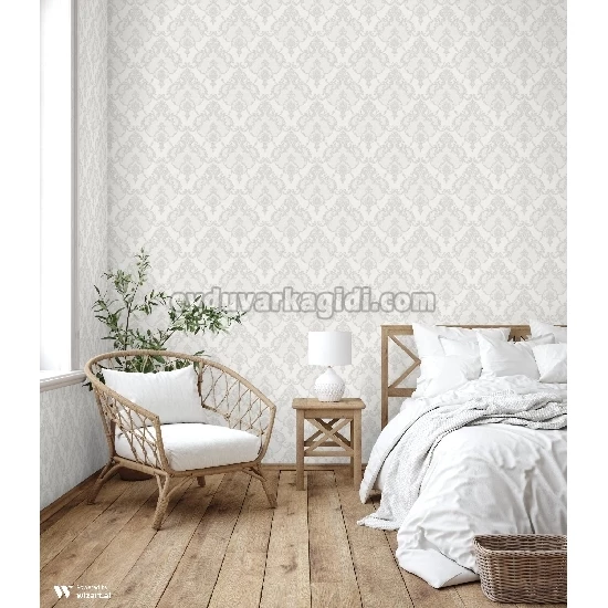 Adawall Dante Açık Gri Damask Desenli 1403-2 Duvar Kağıdı 10.60 M²