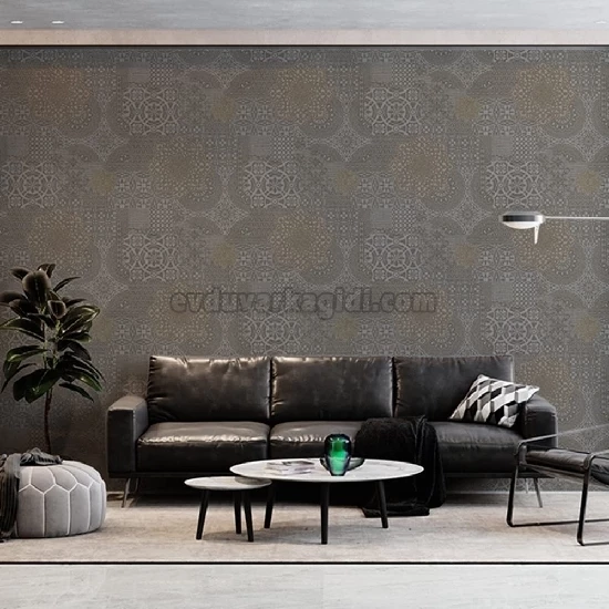 Adawall Dante Gri Geometrik Desenli 1409-5 Duvar Kağıdı 10.60 M²