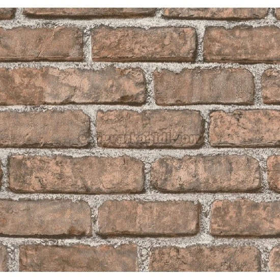 Wall212 3d Single Kiremit Gri 3 Boyutlu Eskitme Tuğla Desenli 2010 Duvar Kağıdı 5 M²