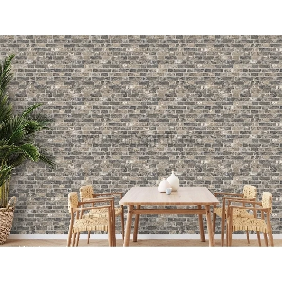 Adawall Roka 3d Krem Eskitme Tuğla Taş Desenli 23104-3 Duvar Kağıdı 16.50 M²