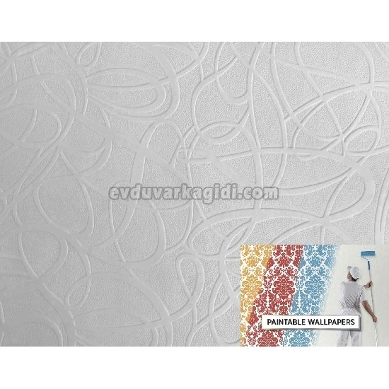 Yasham Seela Boyanabilir Beyaz Kabartma Doku Modern Çizgi Desenli S-6551 Duvar Kağıdı 26.5 M²