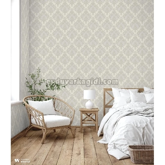 Adawall Dante Gri Damask Desenli 1403-4 Duvar Kağıdı 10.60 M²