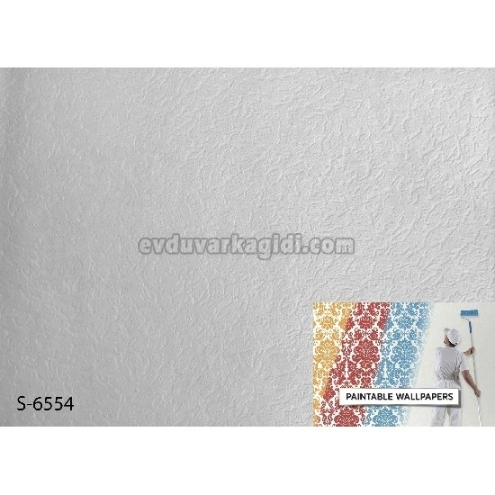 Yasham Seela Boyanabilir Beyaz Kabartma Doku Beton Desenli S-6554 Duvar Kağıdı 26.5 M²