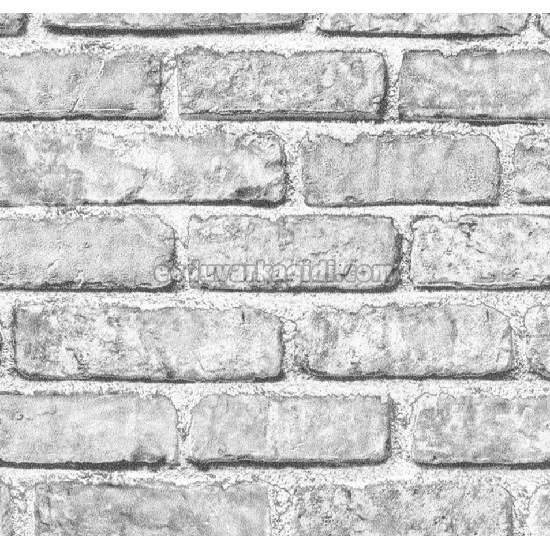 Wall212 3d Single Gri 3 Boyutlu Eskitme Tuğla Desenli 2006 Duvar Kağıdı 5 M²