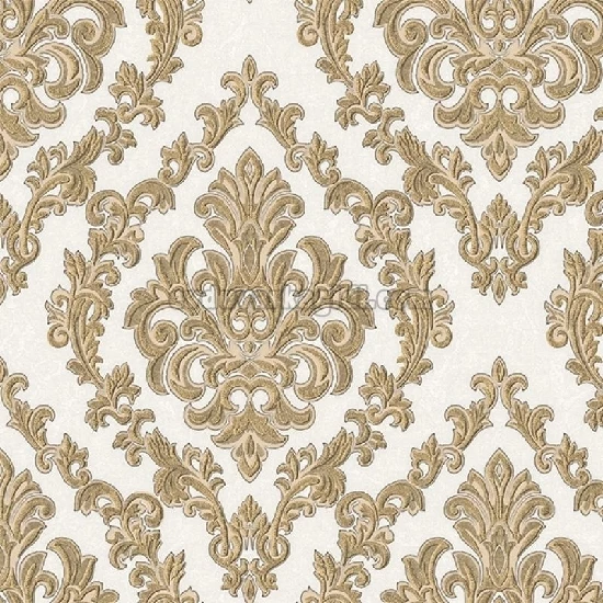 Adawall Dante Beyaz Zemin Gold Motifli Damask Desenli 1405-5 Duvar Kağıdı 10.60 M²