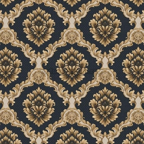 Duka Sawoy Lacivert Gold Damask Desenli 17140-4 Duvar Kağıdı 10.00 M²