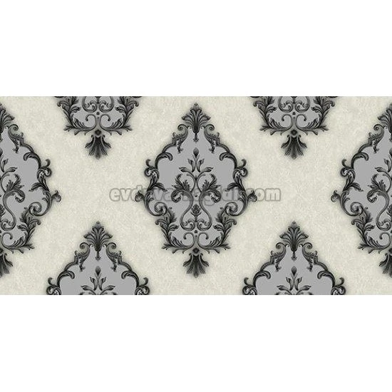 Ottoman Wallcoverings Beyaz Zemin Gri Damask Gold Osmanlı Tuğrası Damask Desenli A083 Duvar Kağıdı 16.50 M²