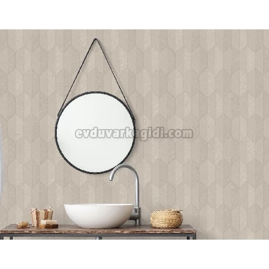 Adawall Vera Koyu Krem Modern Geometrik Desenli 1501-3 Duvar Kağıdı 16.50 M²