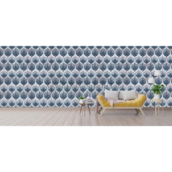 Bella Wallcoverings Mavi Gri Siyah 3 Boyutlu Geometrik Desenli YG32004 Duvar Kağıdı 16.50 M²
