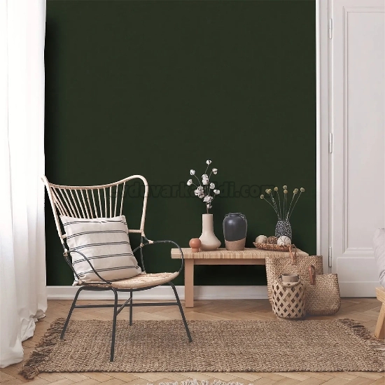 Duka Motto Linen Yeşil Modern Düz Desenli 28333-11 Duvar Kağıdı 10.60 M²